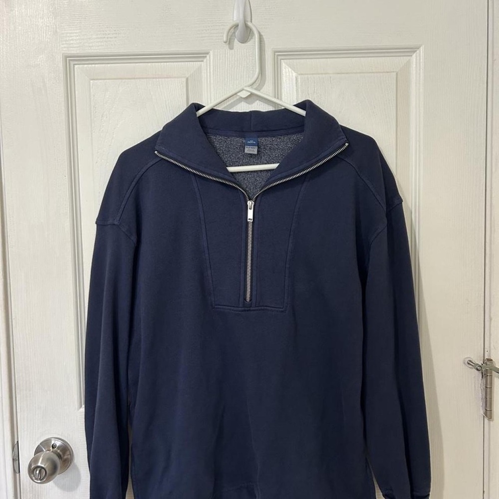 Men's Navy Half-Zip Pullover Sweater